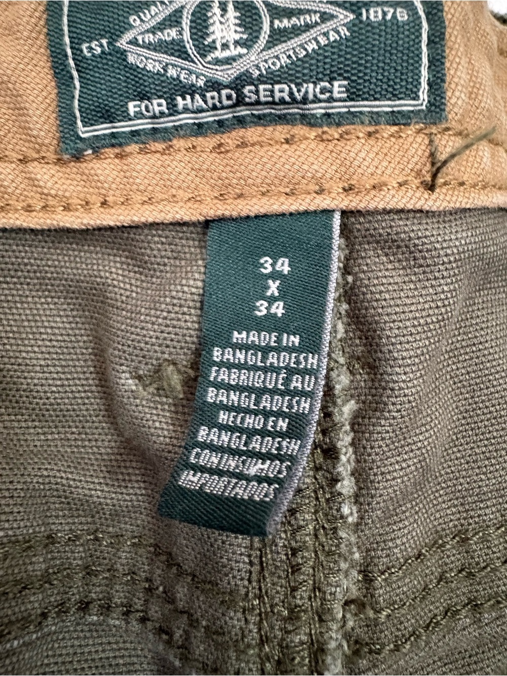 G.H Bass and Co Olive Green Utility Cargo Pants - Picture 2 of 6